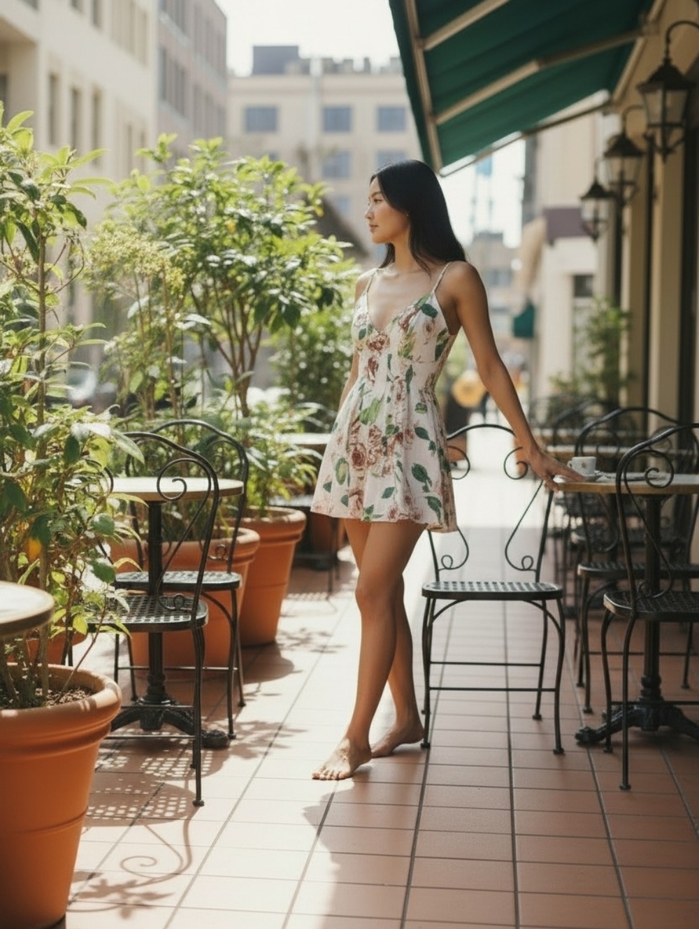 Luxxel Formal Champagne, Green, Pink Romper.